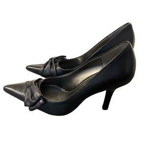 Nine West Leather Pointed Toe and Bow Heels